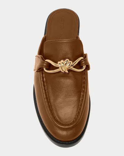 Bottega Veneta Women Astaire Leather Sabot Loafers In Brown