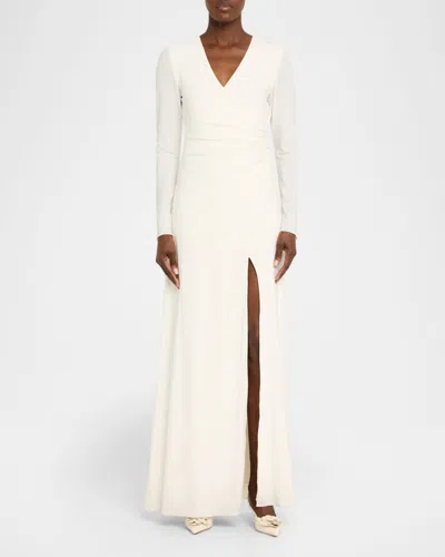 Jimmy Choo Latte Shiny Nappa Leather Slingbacks With Lace Corsage In Multi