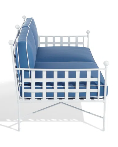 Neiman Marcus Avery Sofa, White/blue In Blue