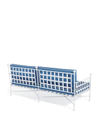 Neiman Marcus Avery Sofa, White/blue In Blue