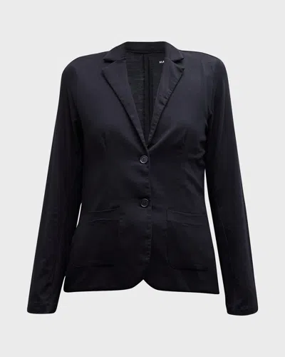 Majestic Soft Touch Two-button Blazer In Blue