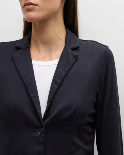Majestic Soft Touch Two-button Blazer In Blue
