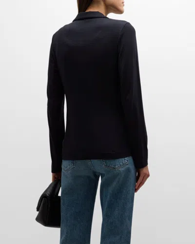 Majestic Soft Touch Two-button Blazer In Blue