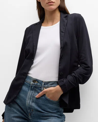 Majestic Soft Touch Two-button Blazer In Blue