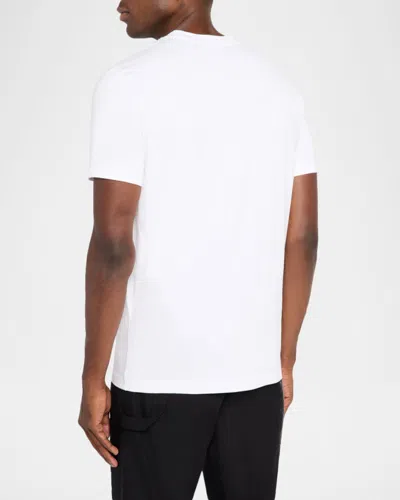 Moncler Mens White Flocked-logo Badge Short-sleeve Cotton-jersey T-shirt