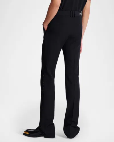 Balmain Navy Blue Twill Pant In Black