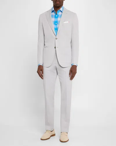 Kiton Men's Solid Cashmere Blazer In Gray