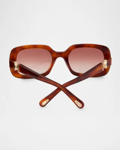 Chloé Marcie 53mm Rectangular Sunglasses In Brown