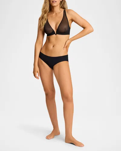 Commando 3-pack Raw-cut Microfiber Bikini Briefs In Black