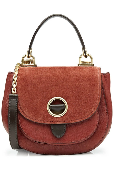 Michael Michael Kors Suede Shoulder Bag With Leather In Red