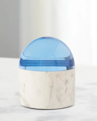 Jonathan Adler Marble Globo Box In Blue