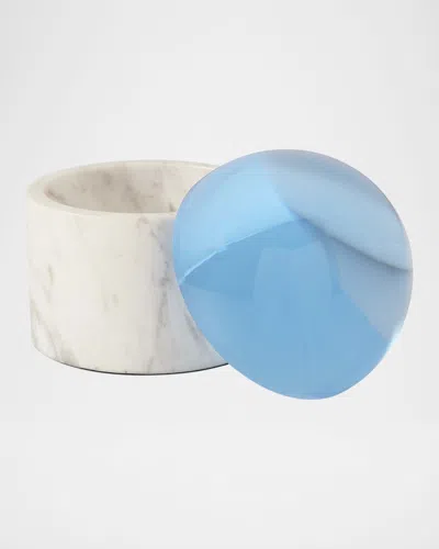 Jonathan Adler Marble Globo Box In Blue