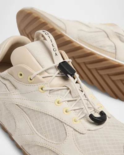 Bottega Veneta Orbit Suede Mesh Low-top Sneakers In White