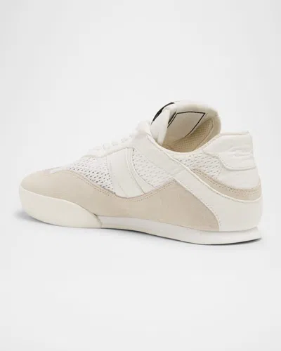 Chloé Kick White Sneakers With Logo Patch On The Tongue And Logo Lettering On The Rear In Fabric And Suede In Nude