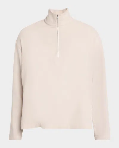 Frame Half Zip Wool Overshirt In Neutral