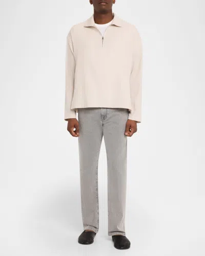 Frame Half Zip Wool Overshirt In Neutral