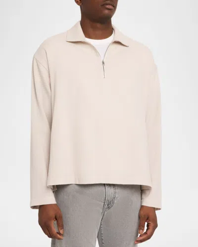 Frame Half Zip Wool Overshirt In Neutral
