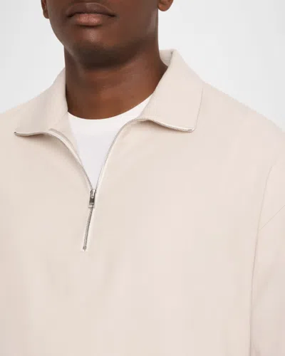 Frame Half Zip Wool Overshirt In Neutral