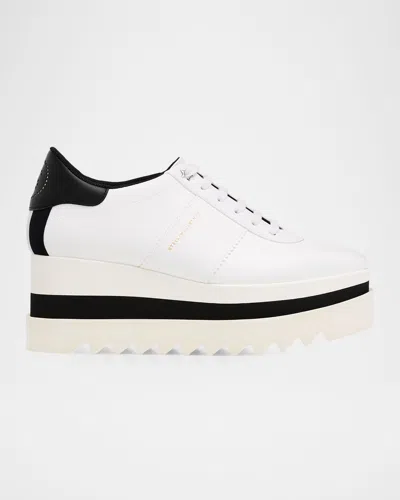 Stella Mccartney Sneak-elyse 80mm Vegan Leather Platform Sneakers In White