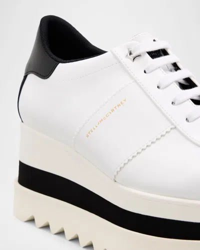 Stella Mccartney Sneak-elyse 80mm Vegan Leather Platform Sneakers In White