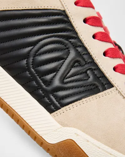 Valentino Garavani Sneakers Contrasting Panels Perforated Detailing Rubber Sole In Multi