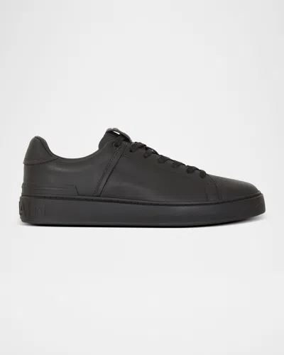 Balmain B Court Sneakers Flat Sole Round Toe In Black