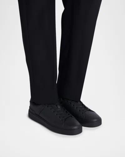 Balmain B Court Sneakers Flat Sole Round Toe In Black