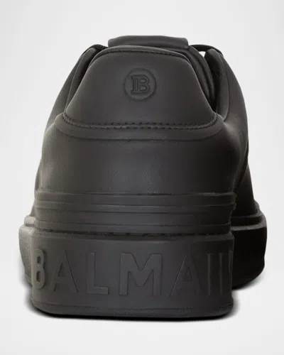 Balmain B Court Sneakers Flat Sole Round Toe In Black