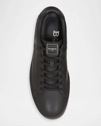 Balmain B Court Sneakers Flat Sole Round Toe In Black