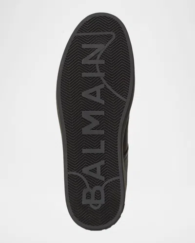 Balmain B Court Sneakers Flat Sole Round Toe In Black