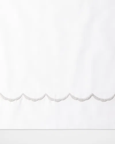 Matouk Two Scallops Embroidered 350 Thread Count Pillowcases In White