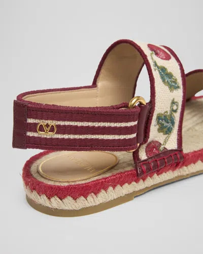 Valentino Garavani Cherryfic Double Strap Slingback Espadrille Sandal In Multi