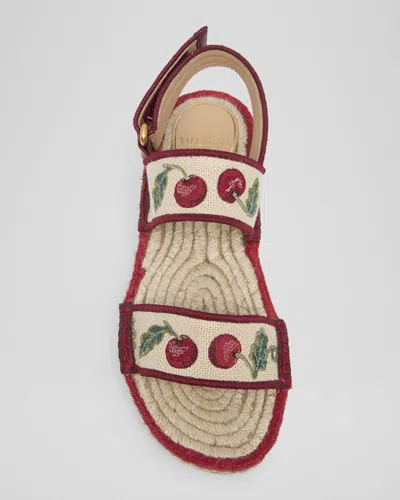 Valentino Garavani Cherryfic Double Strap Slingback Espadrille Sandal In Multi
