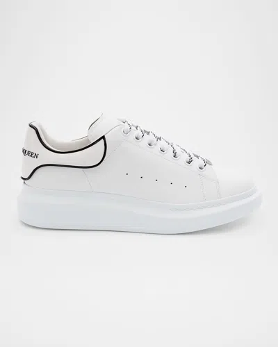 Alexander Mcqueen Chunky Leather Sneakers Featuring Perforated Profiles In White
