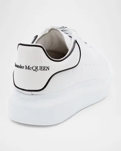 Alexander Mcqueen Chunky Leather Sneakers Featuring Perforated Profiles In White