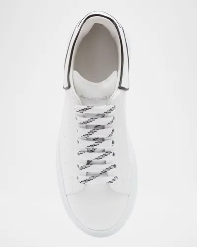 Alexander Mcqueen Chunky Leather Sneakers Featuring Perforated Profiles In White