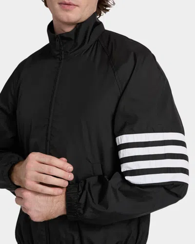 Thom Browne Jacket High Collar Elastic Cuffs Stripe Sleeves In Black
