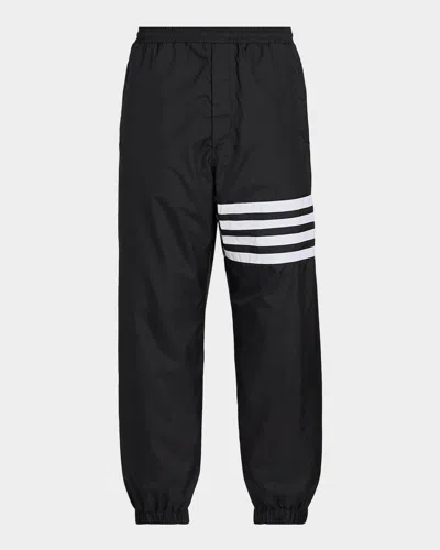 Thom Browne Drawcord Waist Track Pants With Four Stripes In Black