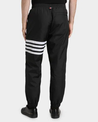 Thom Browne Drawcord Waist Track Pants With Four Stripes In Black