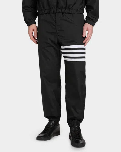 Thom Browne Drawcord Waist Track Pants With Four Stripes In Black