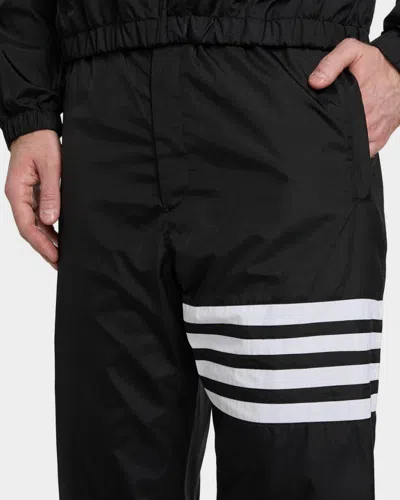 Thom Browne Drawcord Waist Track Pants With Four Stripes In Black