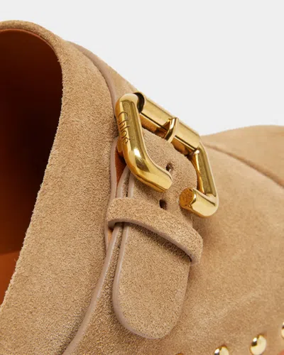 Chloé Jeannette Buckle Detailed Studded Clogs In Brown
