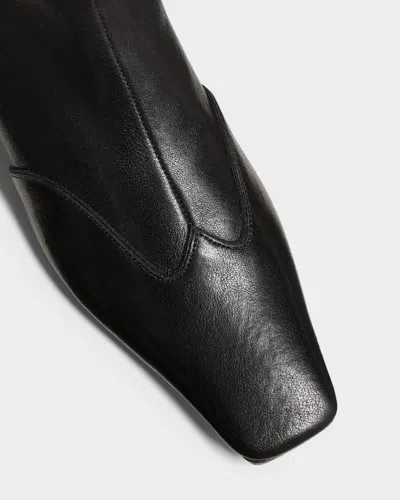 Khaite Pointed Toe Ankle Boots With Smooth Lamb Leather In Black