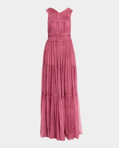 Ulla Johnson Freesia Sleeveless Silk Chiffon Gown In Pink