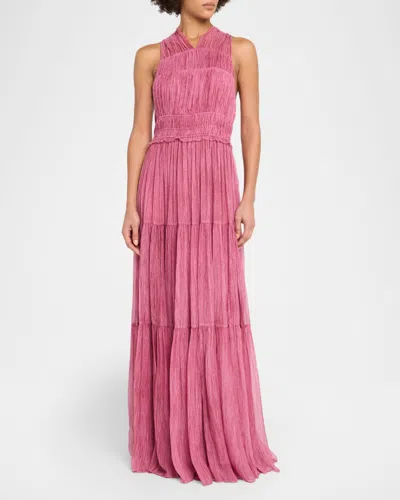 Ulla Johnson Freesia Sleeveless Silk Chiffon Gown In Pink