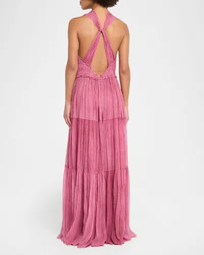 Ulla Johnson Freesia Sleeveless Silk Chiffon Gown In Pink
