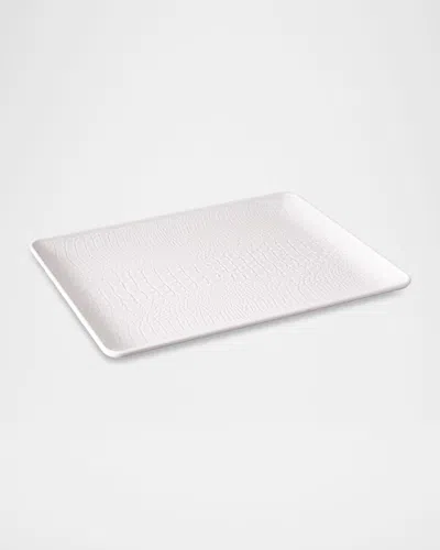 Beatriz Ball Vida Croc Extra Large Rectangular Tray In White