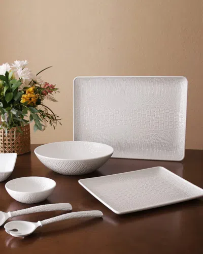 Beatriz Ball Vida Croc Extra Large Rectangular Tray In White