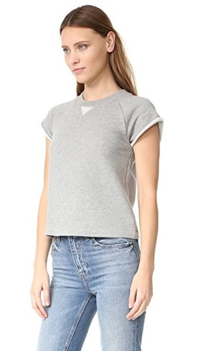 Shop Alexander Wang T Cap Sleeve Raglan Sweatshirt In Heather Grey