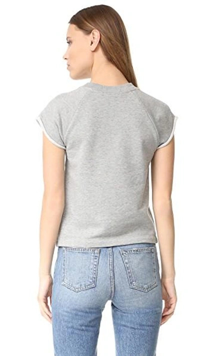 Shop Alexander Wang T Cap Sleeve Raglan Sweatshirt In Heather Grey